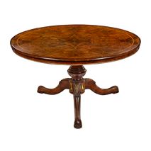 Victorian Burr Walnut centre table, after Holland & Son.