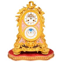 French Ormolu Calendar Mantel Clock, 19th Century 