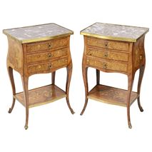 Pair late 19th Century Louis XVI style side tables.