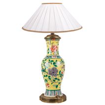 19th Century Chinese Famille Jaune vase / lamp, circa 1880