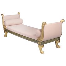 Regency influenced carved giltwood day bed.