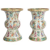 Pair of 19th Century Chinese Canton / Rose Medallion Vases