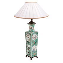 19th Century Chinese Famille Verte vase / lamp 53cm(21") high