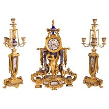 Rare 19th Century Sevres style clock set.