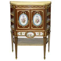 Fine Sevres style porcelain mounted secretaire, 19th Century, after Henry Dasson