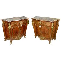 Rare Pair of Louis XVI style side cabinets after Joseph Zwiener