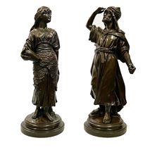 Pair C19th classical Bronzed Arab statues. 19"(46cm) high