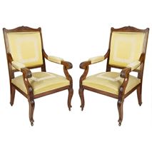 Pair of 19th Century Empire Style Armchairs