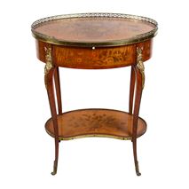 French inlaid side table, circa 1880.