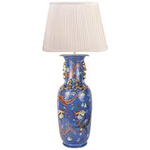 19th Century Chinese Blue Ground Vase or Lamp