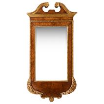 George 11 style Walnut pier glass mirror, circa 1890. 150cm(59") high