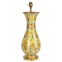 A 19th Century Yellow Cloissone Lamp 