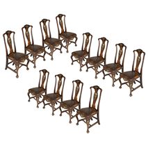 Set of twelve Portuguese 18th Century dining chairs.
