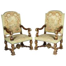 Pair of 19th Century French Louis XIV arm chairs