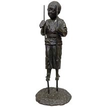Meiji Period Japanese Bronze Boy on Stilts