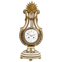 19th Century French Louis XVI style Lyre shape clock.
