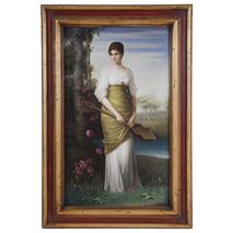 19th Century KPM porcelain plaque of young girl.