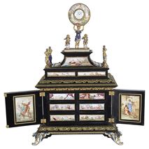 An impressive 19th Century Vienne  enamel table cabinet.