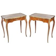 Pair 19th Century Louis XVI style side tables.