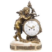 Enchanting French Ormolu Mantel Clock with Cherub, 19th Century