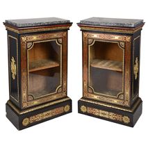 Pair of Louis XVI Style Boulle Side Cabinets