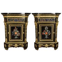 Monumental Pair Pietra Dura Cabinets