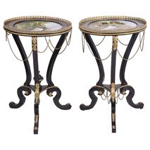 Pair of 19th Century Porcelain Side Tables