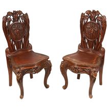 Pair Oriental chairs, C19th
