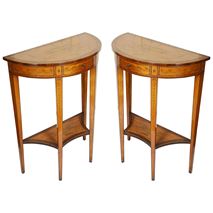Small Pair of Sheraton style console tables, 19th Century.