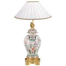 19th Century Famille Rose style Samson porcelain vase / lamp.