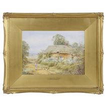 Sylvester Stannard, water colour 'A Bedfordshire cottage' 36cm(14") wide