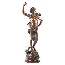 19th Century classical Bronze statue of an archer, by A. Gaudez