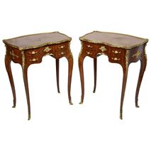 Fine pair of late 19th Century French, Linke style side tables.