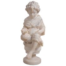 Italian C19th Marble statue of a young beggar boy, 25.5"(65cm)
