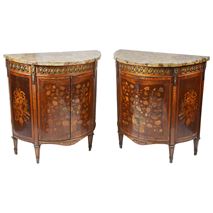 Pair late 18th Century French inlaid side cabinets.