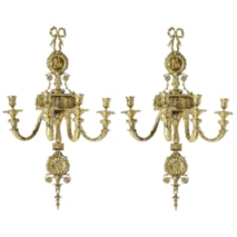 Pair Neo-classical Adam style wall lights, 19th Century. 90cm(35.5")