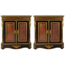 Pair of 19th Century French Boulle inlaid side cabinets.