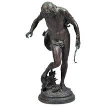 Antique Bronze Archer Sculpture, Eugene Quinton, Barbedienne 29.5"(75cm)