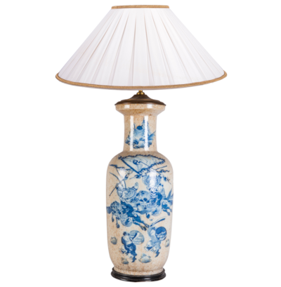 19th Century Chinese Blue and White vase / lamp.