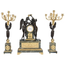 Large impressive French Empire style Clock Garniture 32"(81cm) high