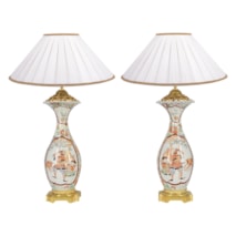 Large Pair of Late 19th Century Japanese Kutani Vases or Lamps