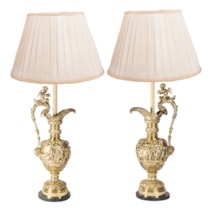 Pair of Classical Ormolu Ewers or Lamps