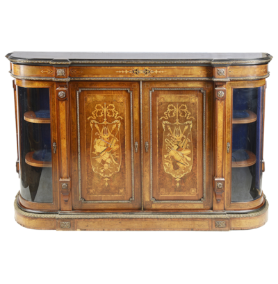 Victorian Walnut inlaid Credenza.
