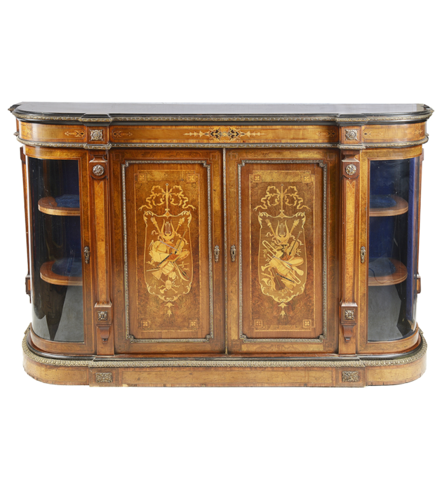 Victorian Walnut inlaid Credenza.