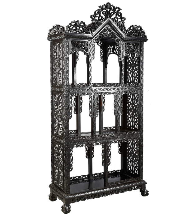 Large 19th Century Chinese Hardwood Open Shelves