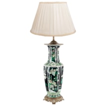 Chinese 19th Century Famille Noire vase / lamp.