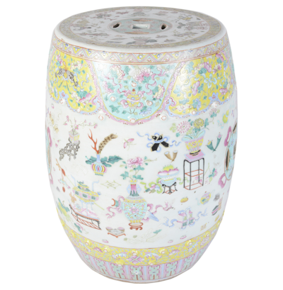 19th Chinese Famille Rose Garden Seat