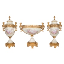 Large Sevres Style Garniture, 19th Century
