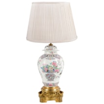 Samson porcelain Famille Rose style lidded vase / lamp 55cm(21.5") high