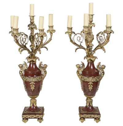 Pair Louis XVI style candelabra.